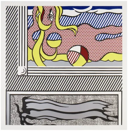 石版画 Lichtenstein - Two Paintings: Beach Ball