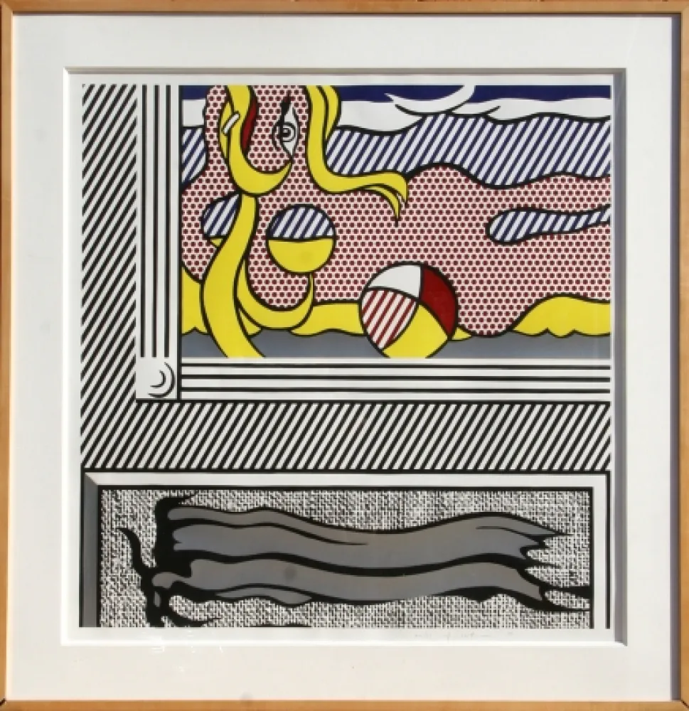 木刻 Lichtenstein - Two Paintings: Beach Ball 