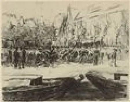 版画 Liebermann - Rindermarkt in Leiden