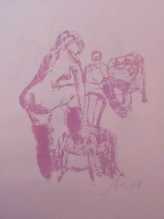 无技术 Liebig - Acht Lithographien zu dem Roman Der Favorit von Guy de Maupassant (8 signed original large folio lithographs by Artur Liebig, based on 