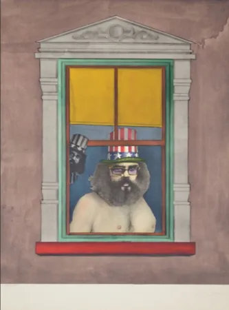 石版画 Lindner - Poet