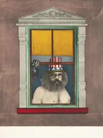 石版画 Lindner - Poet