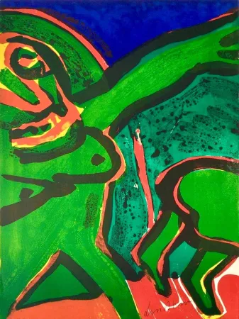 石版画 Lindstrom -  Femme Verte - E.A. III/X