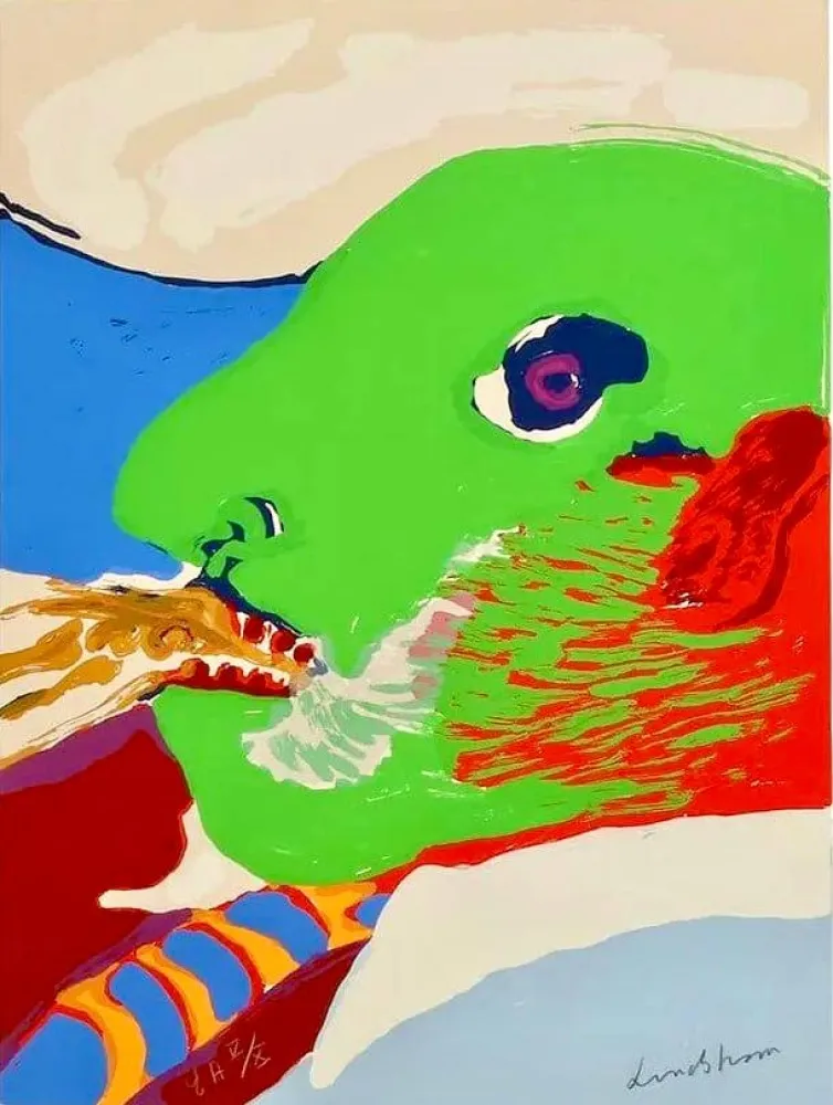 石版画 Lindstrom - Green Head — E.A. V/X