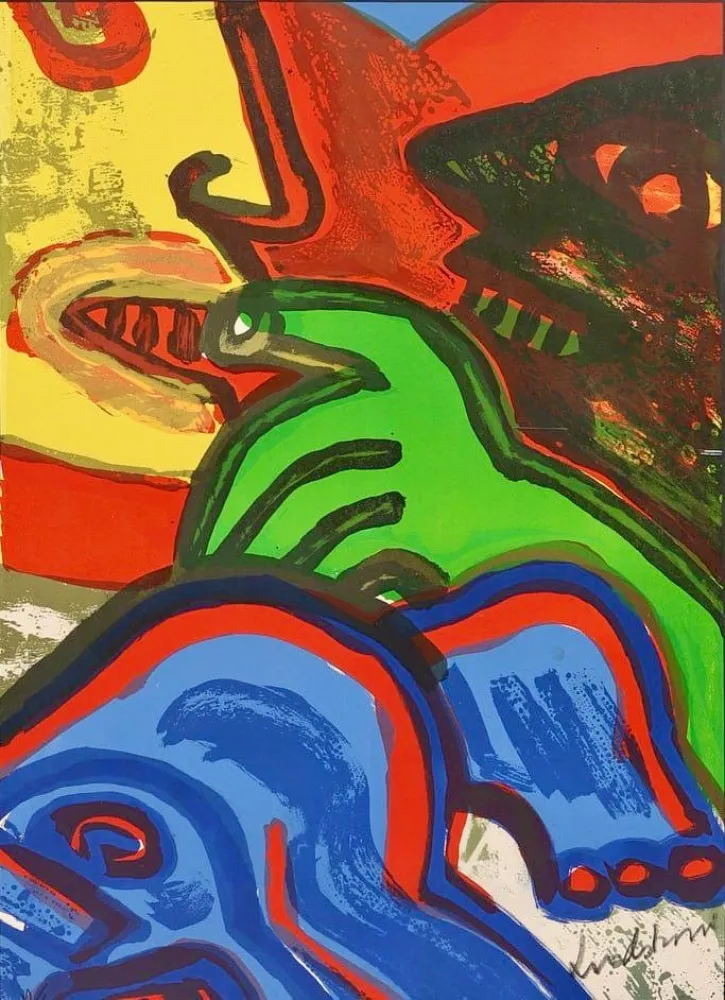 石版画 Lindstrom - Green Meeting