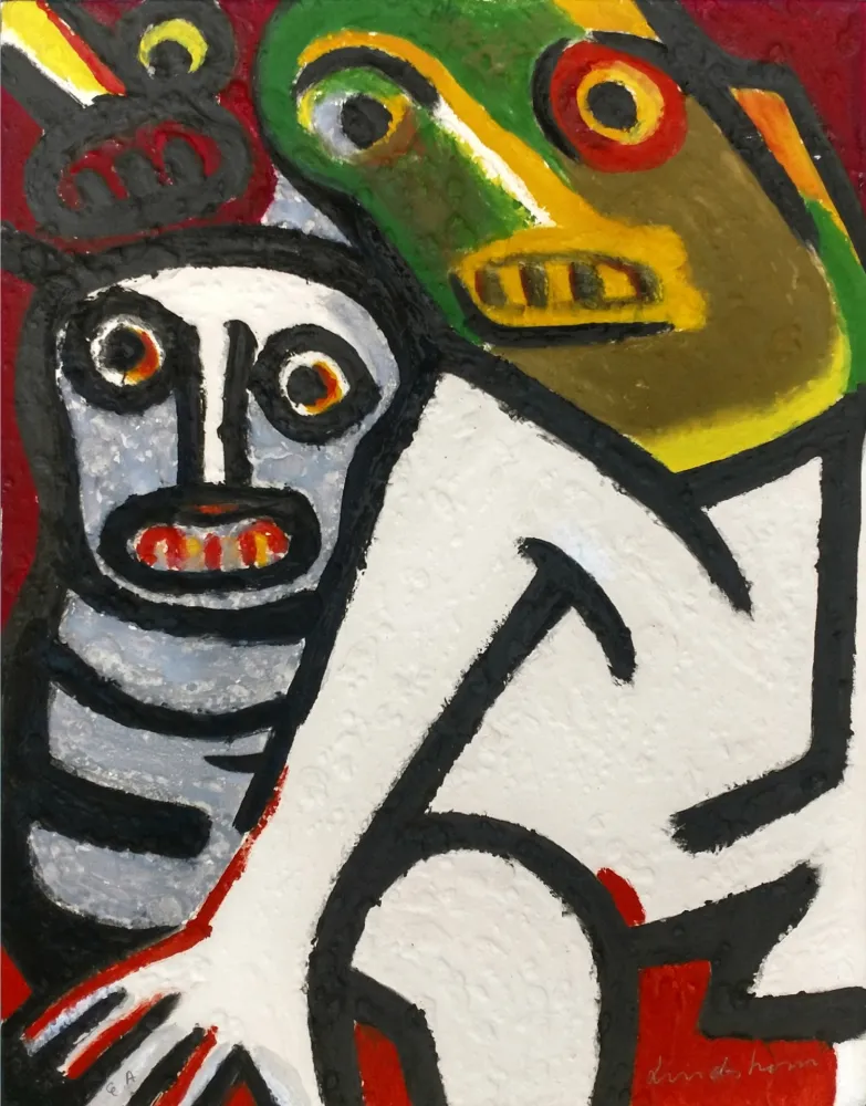 金刚砂版画 Lindstrom - LA FEMME ET L'ENFANT