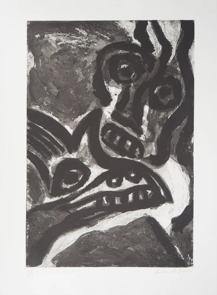 版画 Lindstrom - L'Homme et l'animal