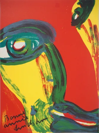 石版画 Lindstrom - Portrait fauve