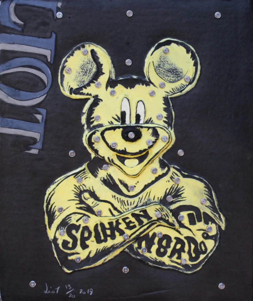 版画 Liot - MICKEY (JAUNE)