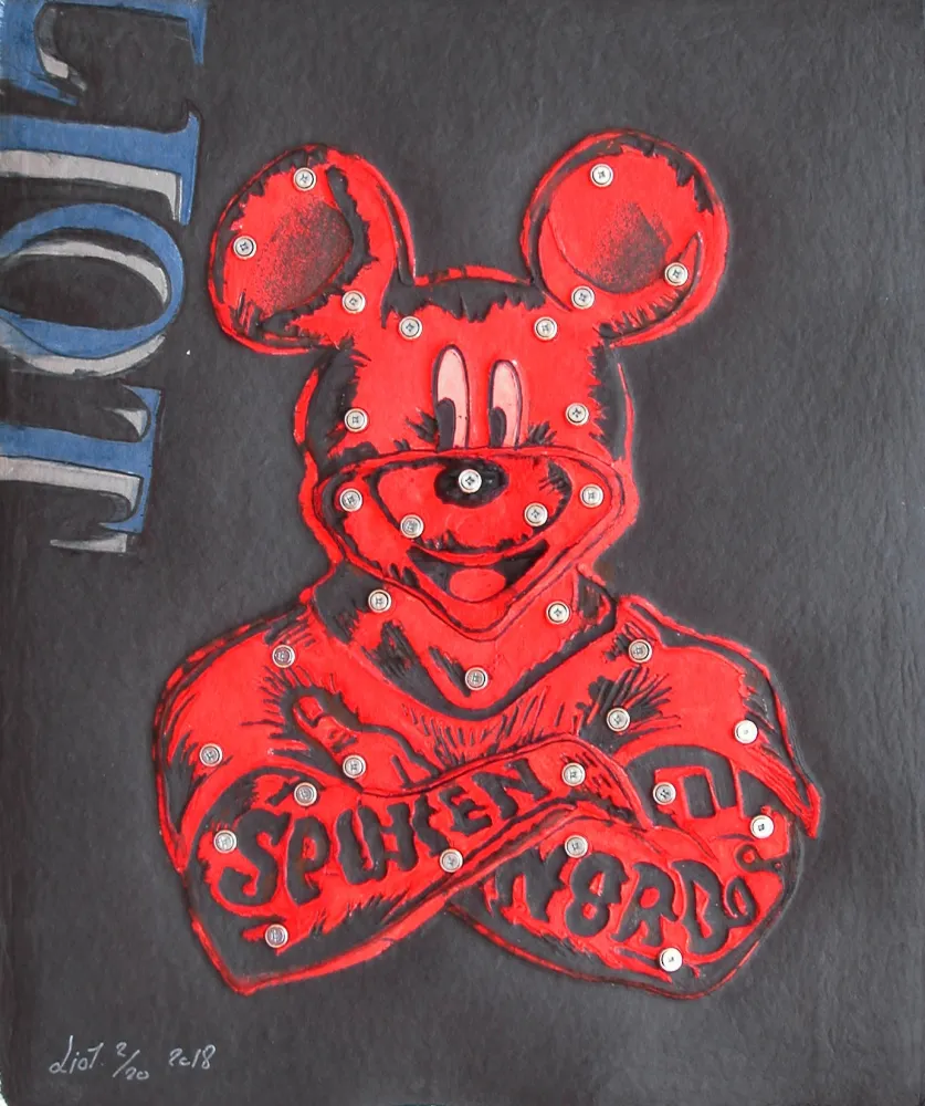 版画 Liot - MICKEY (ROUGE)