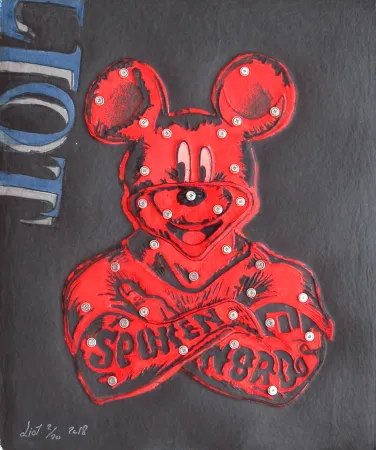 版画 Liot - MICKEY (ROUGE)