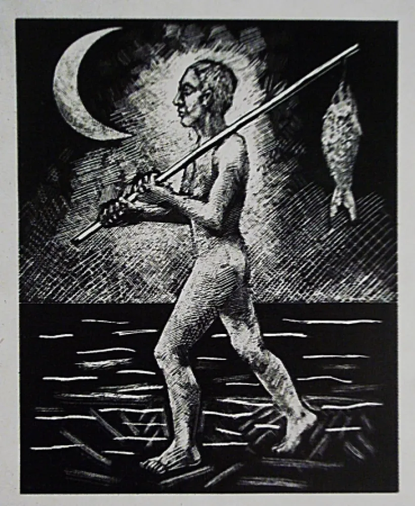 石版画 Llimos - Pescador