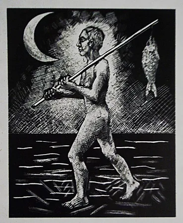 石版画 Llimos - Pescador
