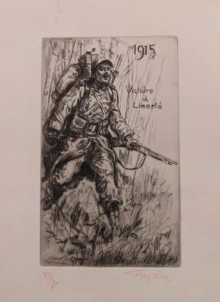 版画 Lobel-Riche - Victoire et Liberté