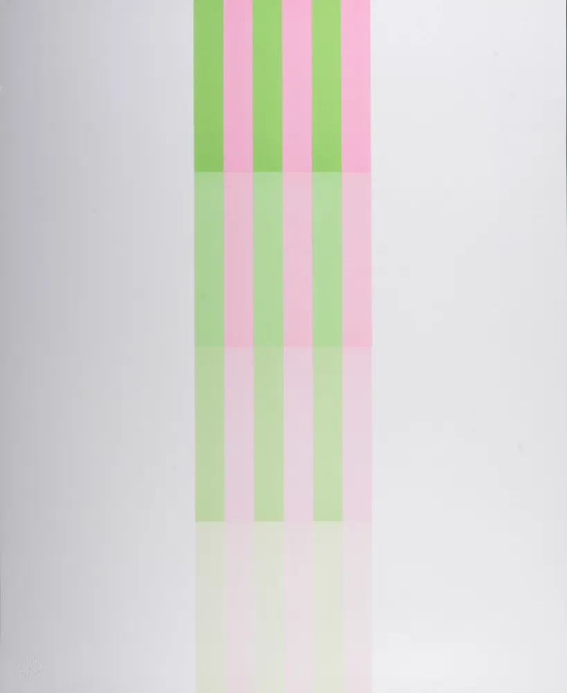 石版画 Lohse - Farbstreifen - Hand-signed