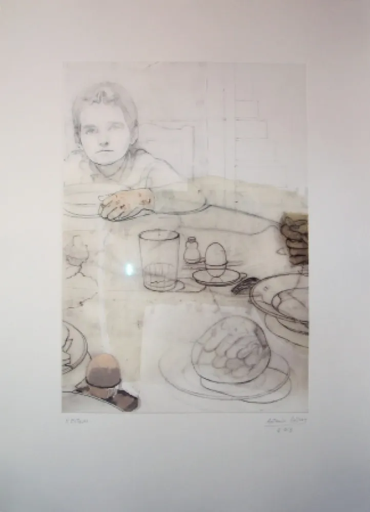 蚀刻版画 López Garcia - La cena