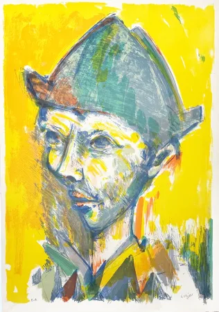 石版画 Lorjou - Arlequin jaune