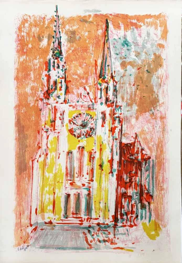 石版画 Lorjou - Chartres
