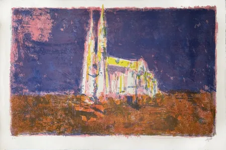 石版画 Lorjou - Chartres de la Beauce