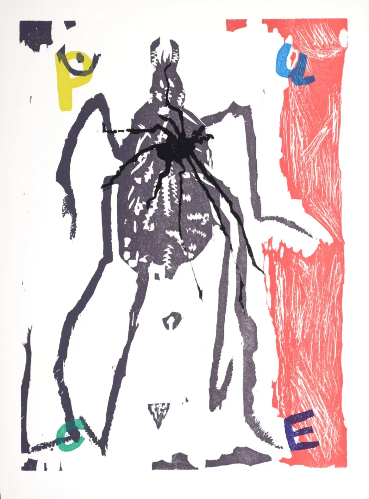 木刻 Lorjou - La Puce, 1965