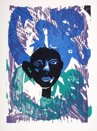 木刻 Lorjou - Le Cortège d'Orphée, 1965