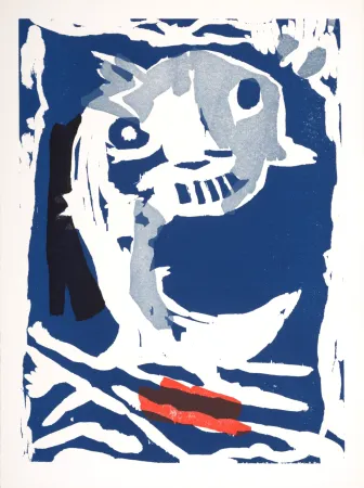 木刻 Lorjou - Le Dauphin,1965