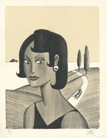 石版画 Loustal - Route Côtière