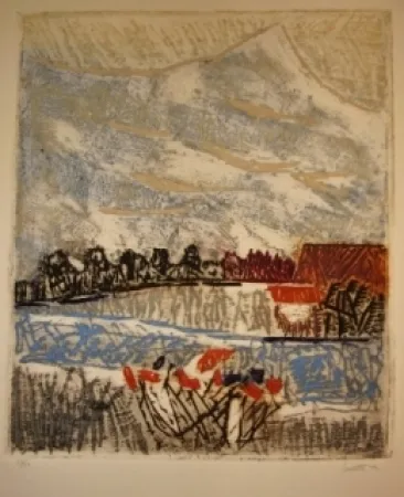 金刚砂版画 Louttre - L'aube des voyageurs