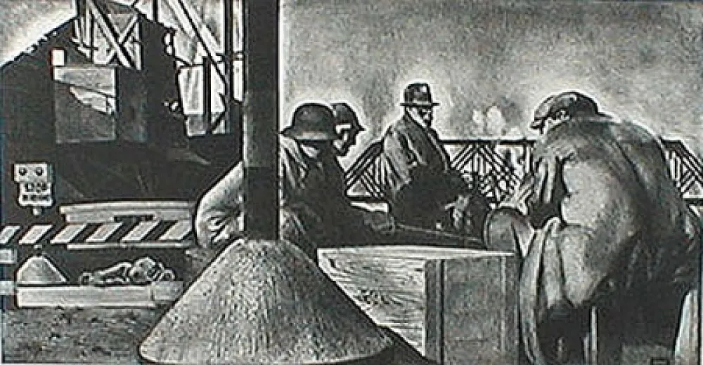 石版画 Lozowick - Dead End