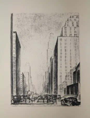 石版画 Lubbers - NEW-YORK / BROADWAY