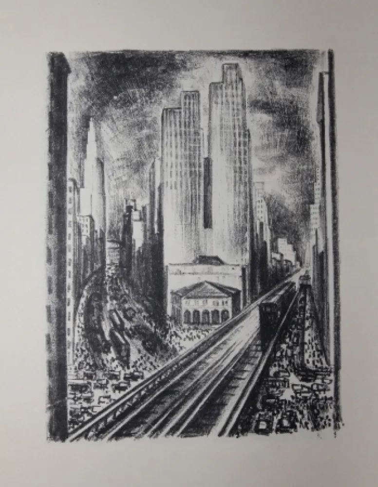 石版画 Lubbers - NEW-YORK / SUBWAY