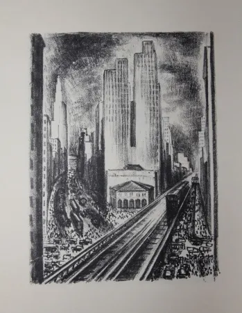 石版画 Lubbers - NEW-YORK / SUBWAY