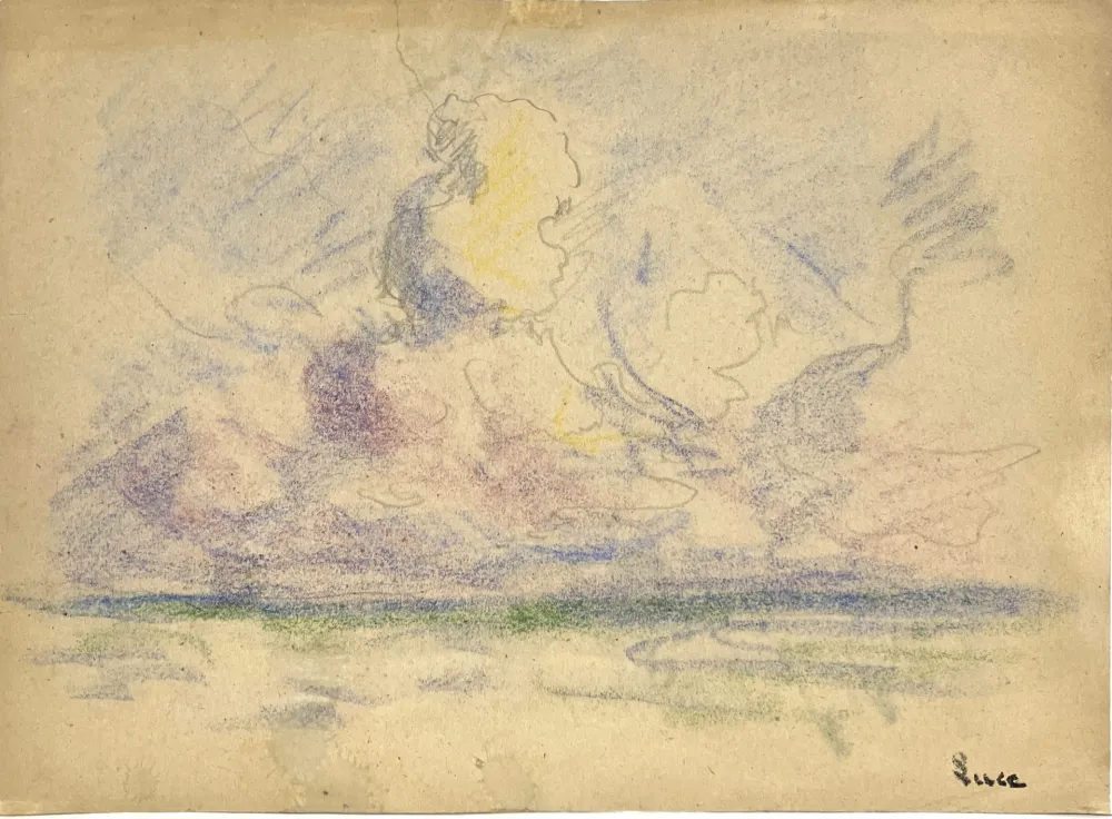 无技术 Luce - Bord de mer. Vers 1900. Pastel 