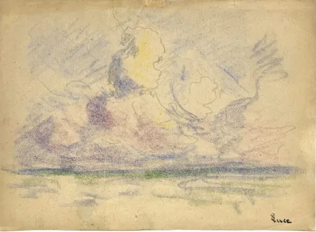 无技术 Luce - Bord de mer. Vers 1900. Pastel 