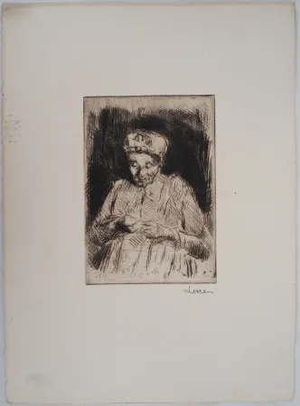 干刻版画 Luce - Maximilien LUCE - La Dentelière Vers 1895 - Gravure originale signée