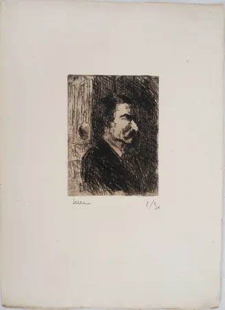 干刻版画 Luce - Maximilien LUCE - L'Apothicaire Vers 1895 - Gravure originale signée
