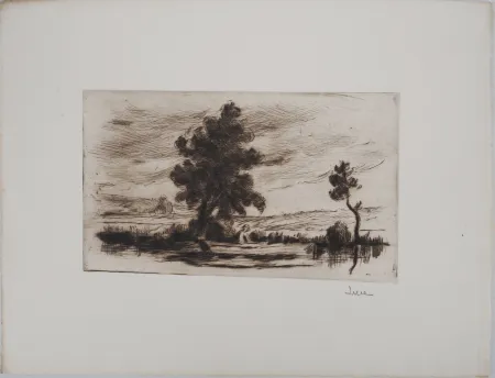 干刻版画 Luce - Maximilien LUCE - Paysage bucolique (Yonne) Vers 1910 - Gravure originale signée