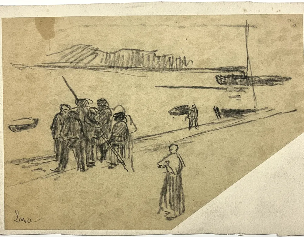 无技术 Luce - Personnages et falaises. Vers 1900. 