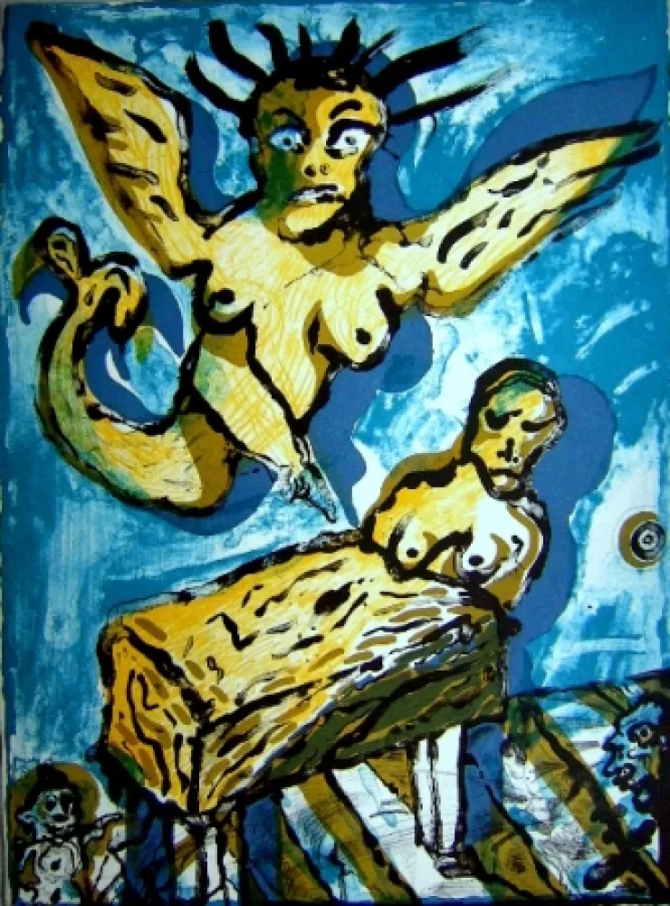 石版画 Lucebert - Composition