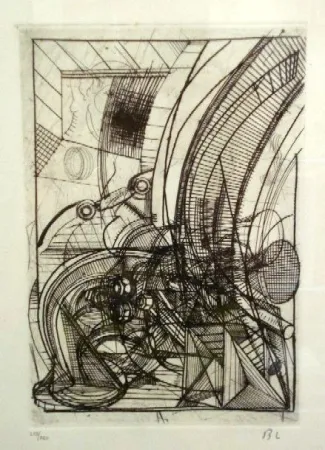 蚀刻版画 Luginbühl - Kleiner Stengel (Plan für Stengel)