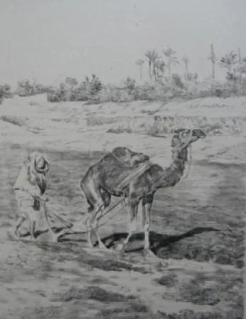 石版画 Lunois - Laboureur du Kef