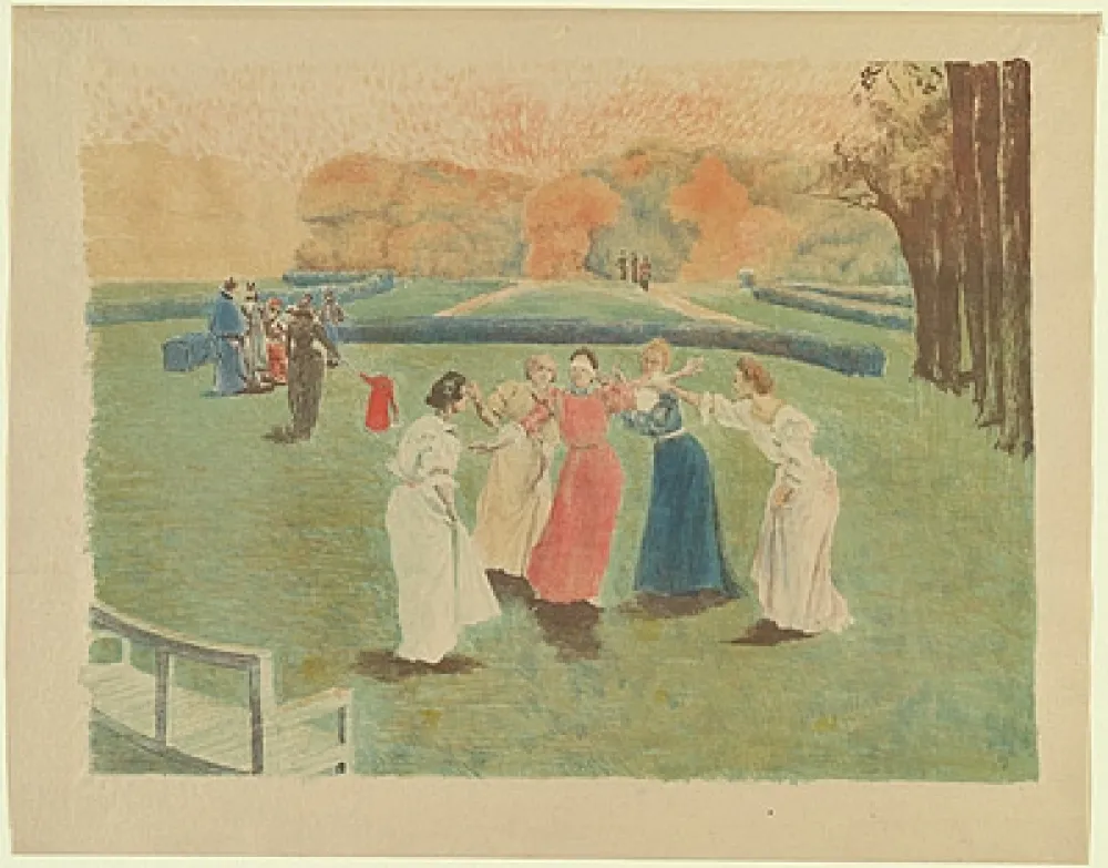 石版画 Lunois - Le colin-maillard (Blind Man's Bluff)