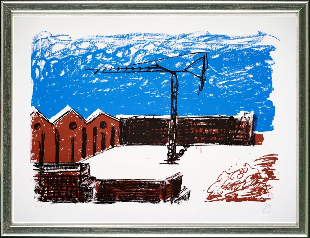 丝网印刷 Lüpertz - Forumsmauern (Baukran)