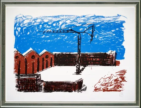 丝网印刷 Lüpertz - Forumsmauern (Baukran)