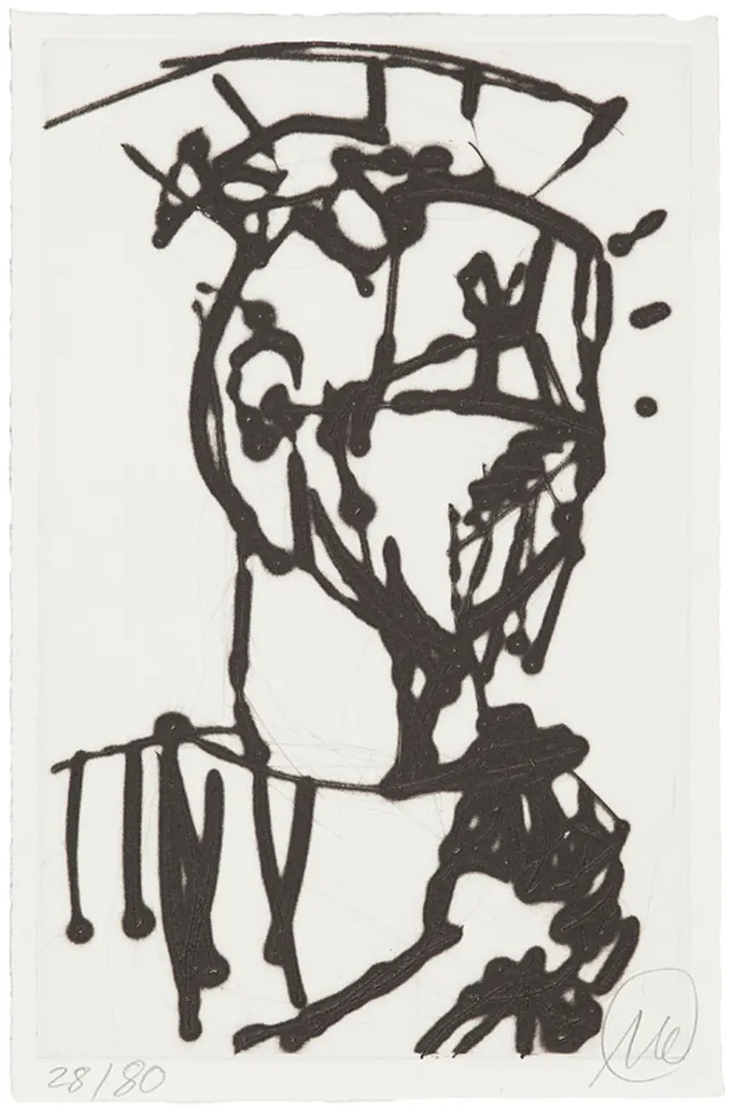 干刻版画 Lüpertz - Ohne Titel