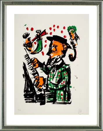 丝网印刷 Lüpertz - O.T. (Jazzmusiker am Piano)