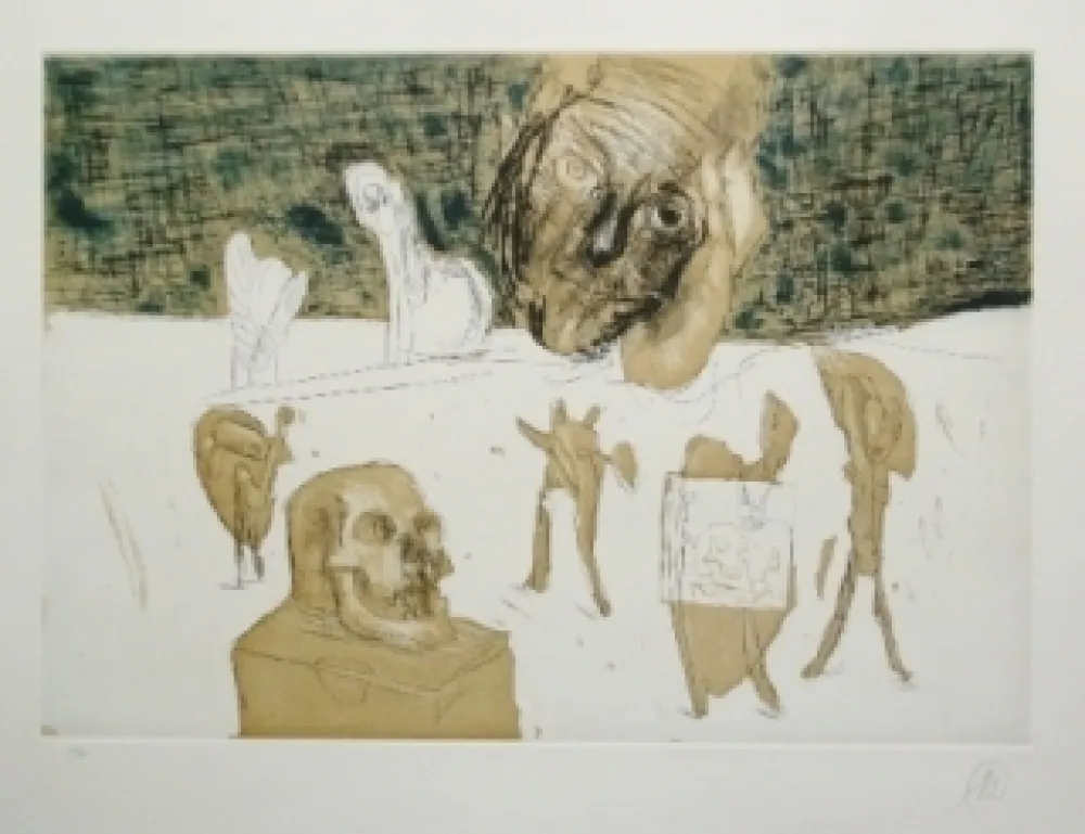 版画 Lüpertz - Vanitas 4