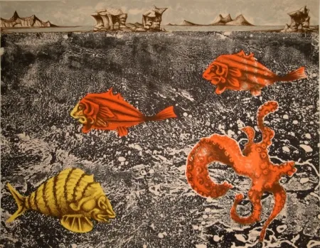 石版画 Lurcat - Fruits de mer