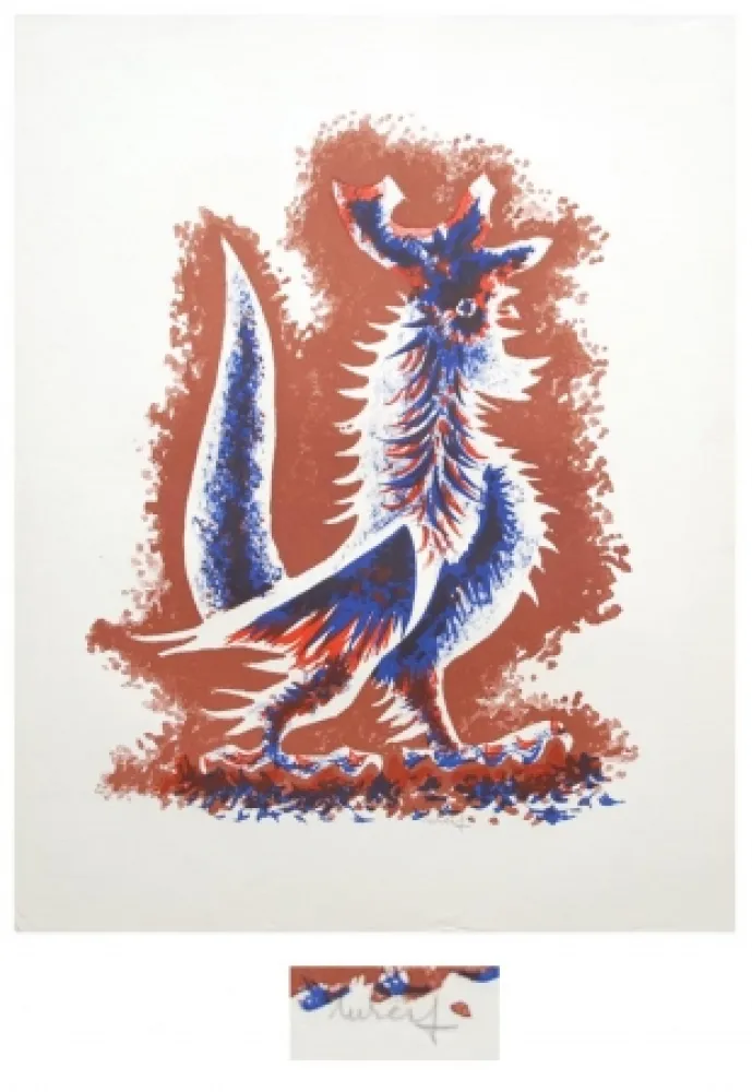 石版画 Lurcat - Le coq