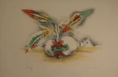 石版画 Lurcat - Sang et Vie